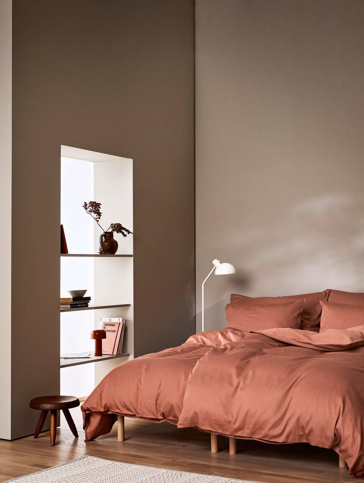 Harmoni satengsengesett dus terrakotta