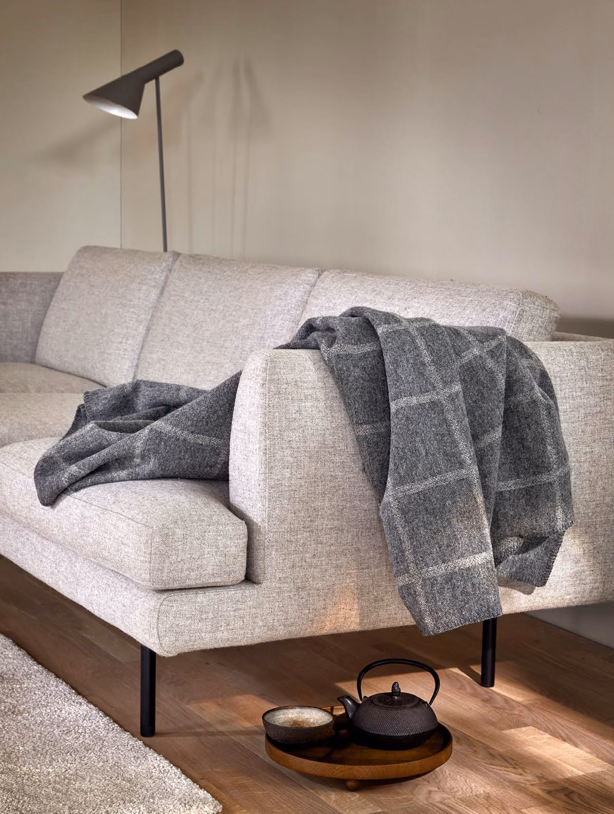 Oppdal ullpledd grå