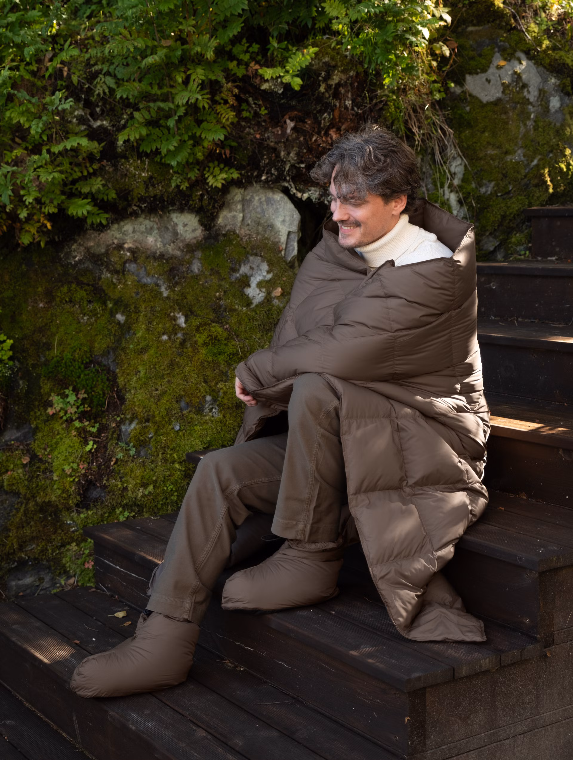 Skumring dunpledd sjokoladebrun