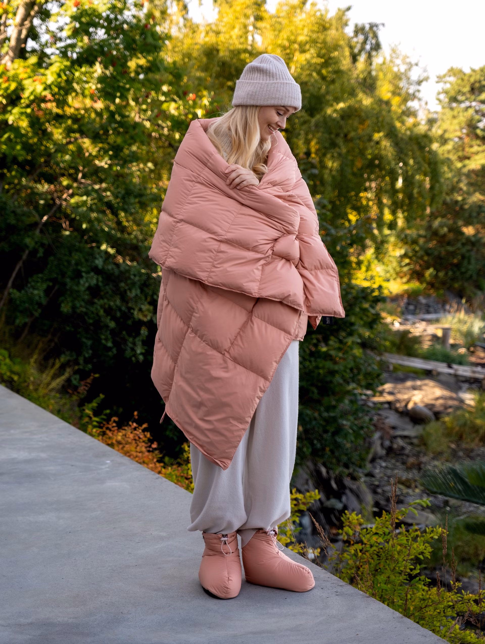 Skumring dunpledd varm rosa