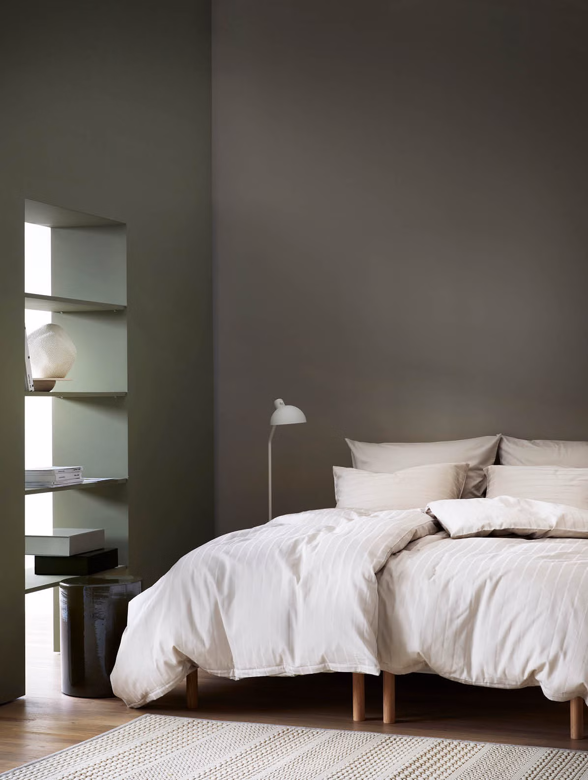 Milano satengsengesett lys beige