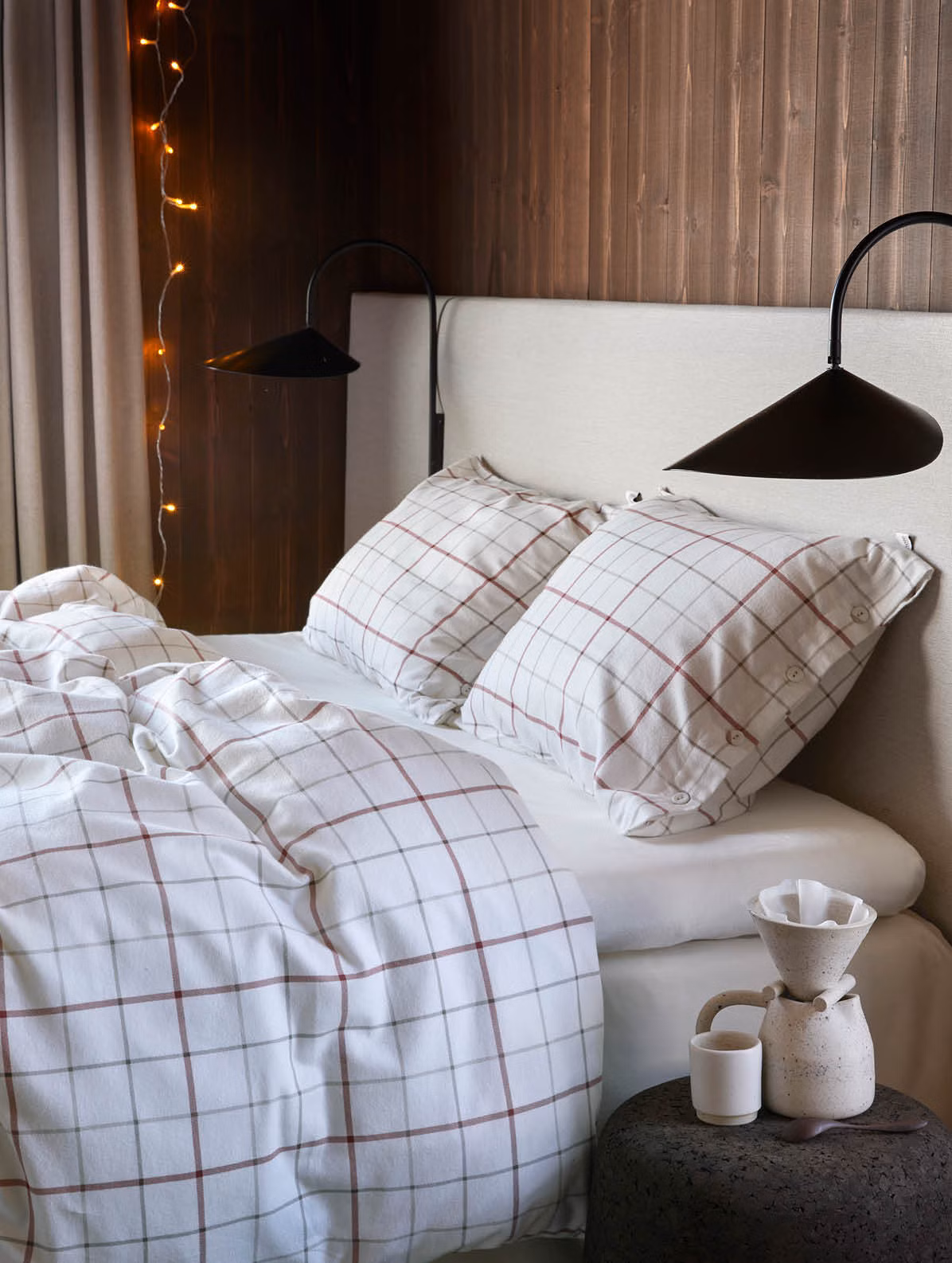 August flanellsengesett rød