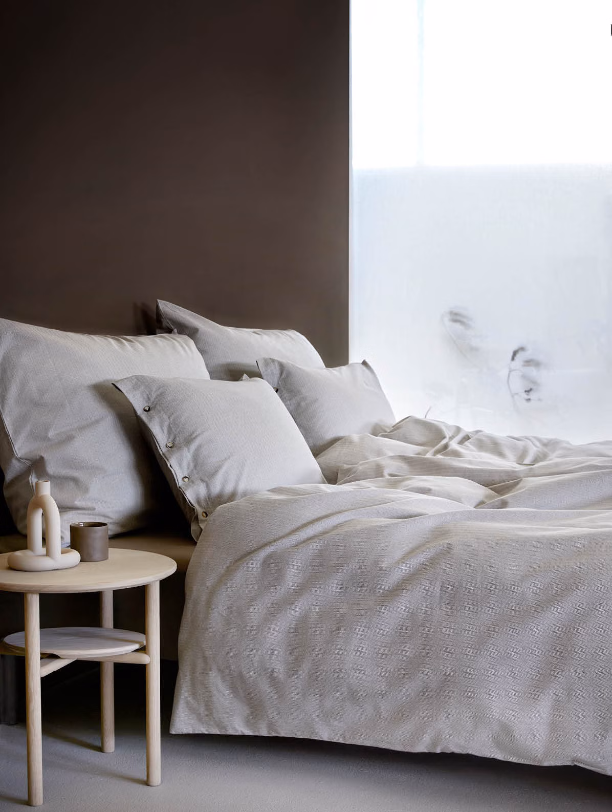 Balder flanellsengesett valnøtt