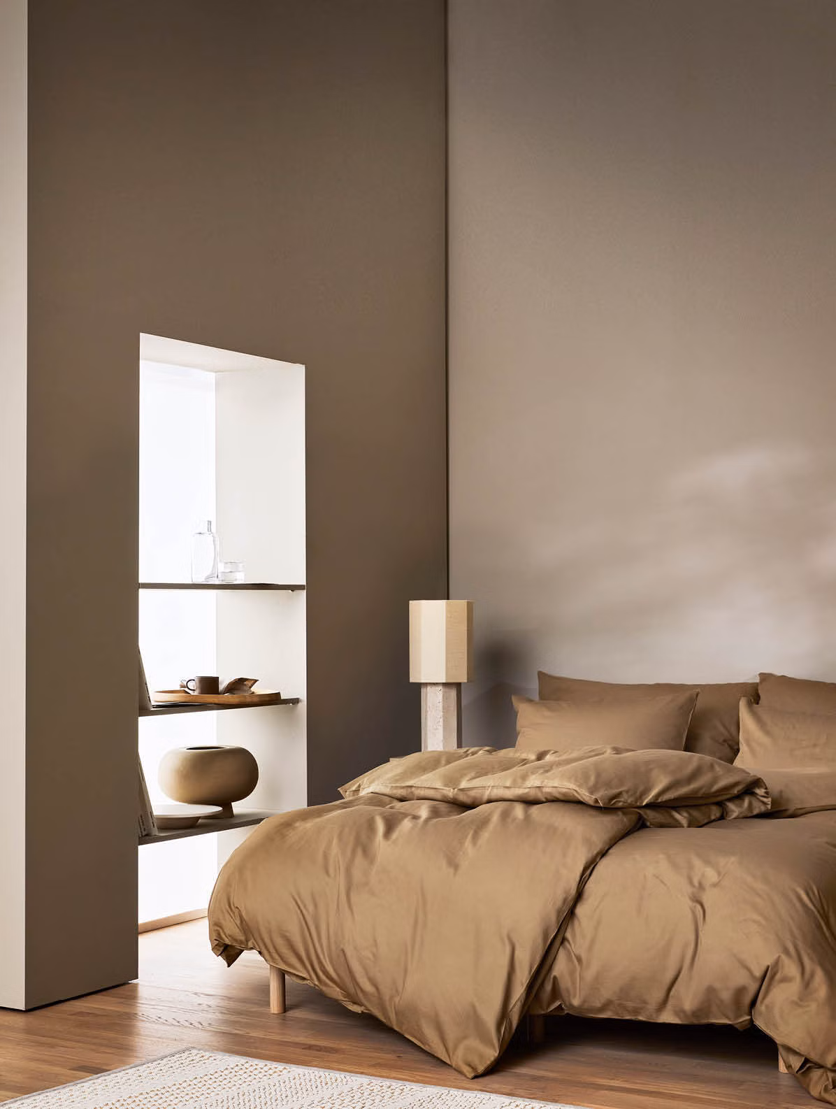 Harmoni satengsengesett gyllen beige