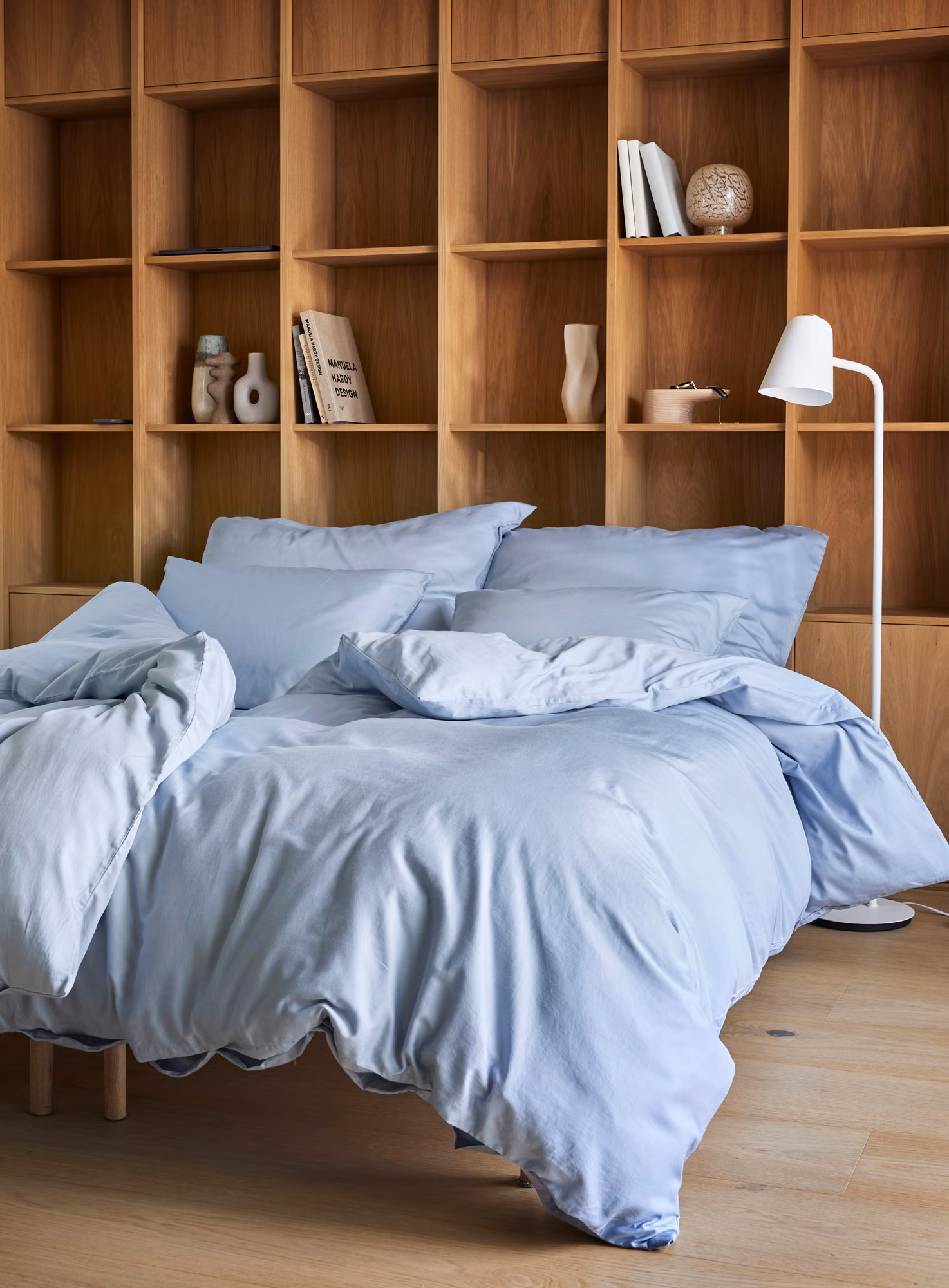 Harmoni satengsengesett dus blå