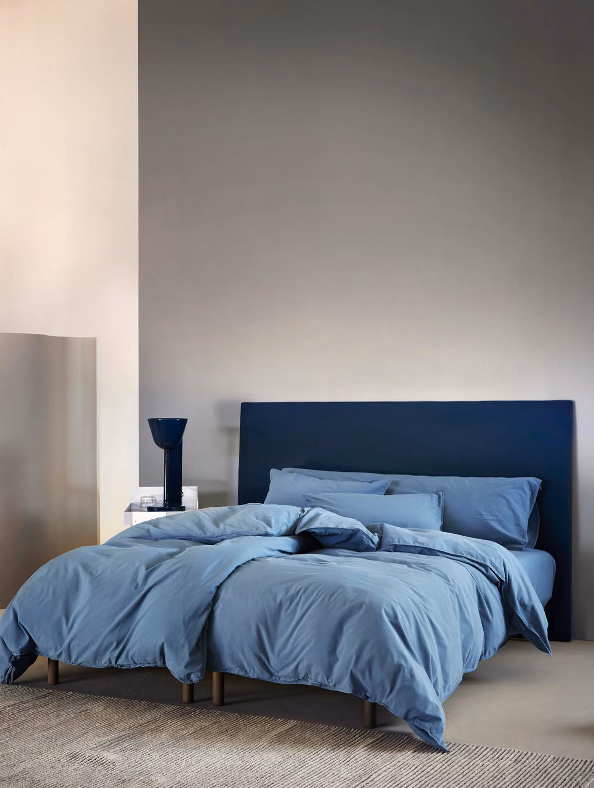 Frøya bomullssengesett blå