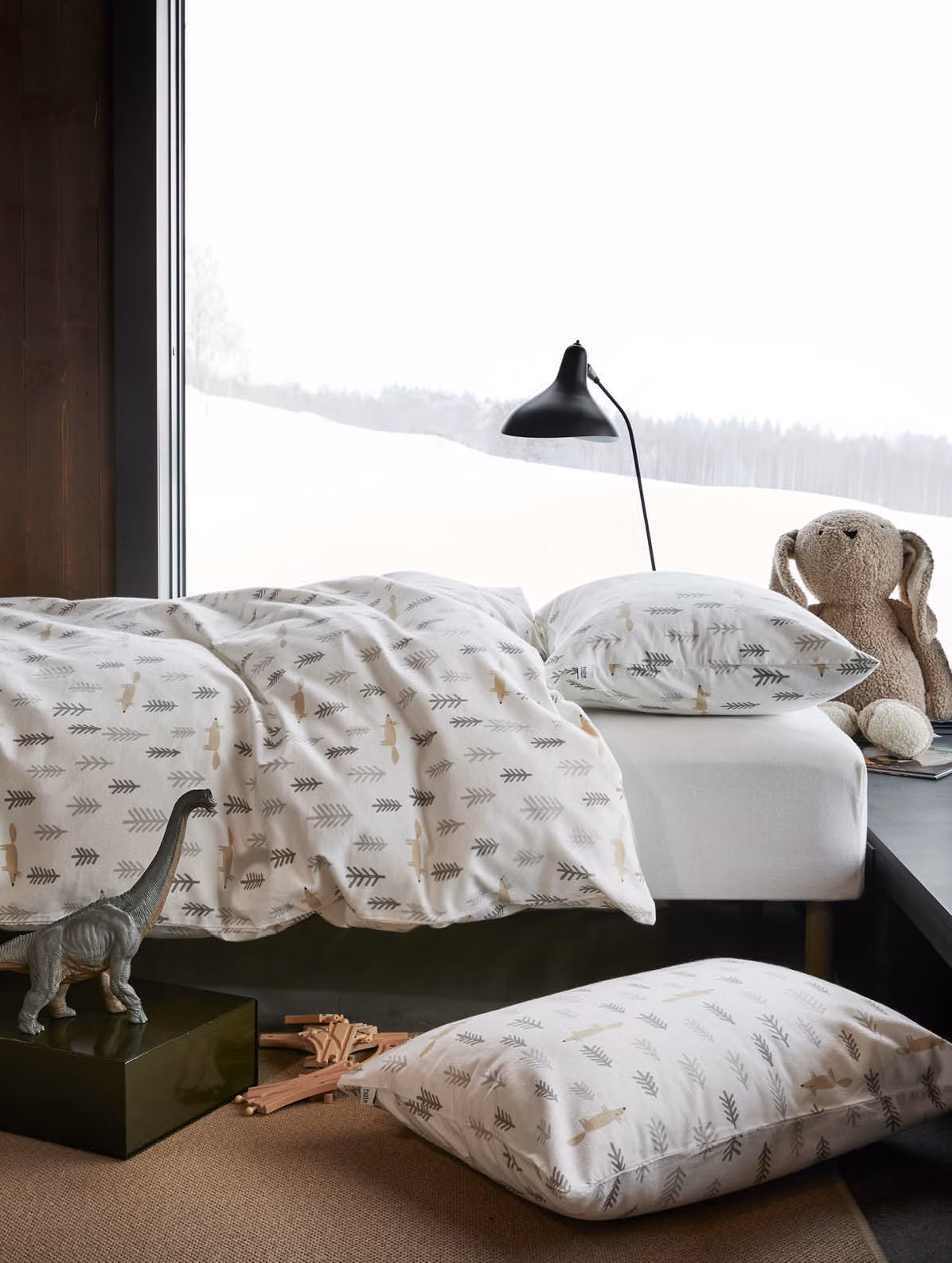 Skogstur flanellsengesett dempet brun