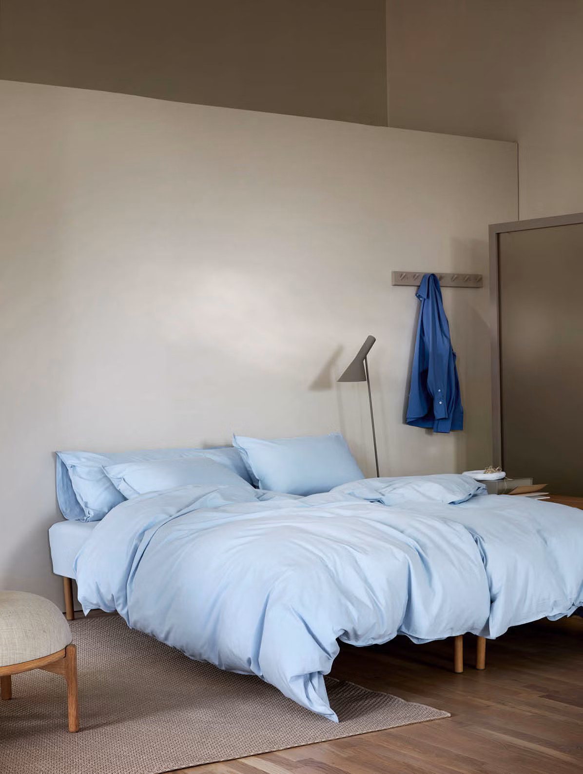 Frøya bomullssengesett lys blå