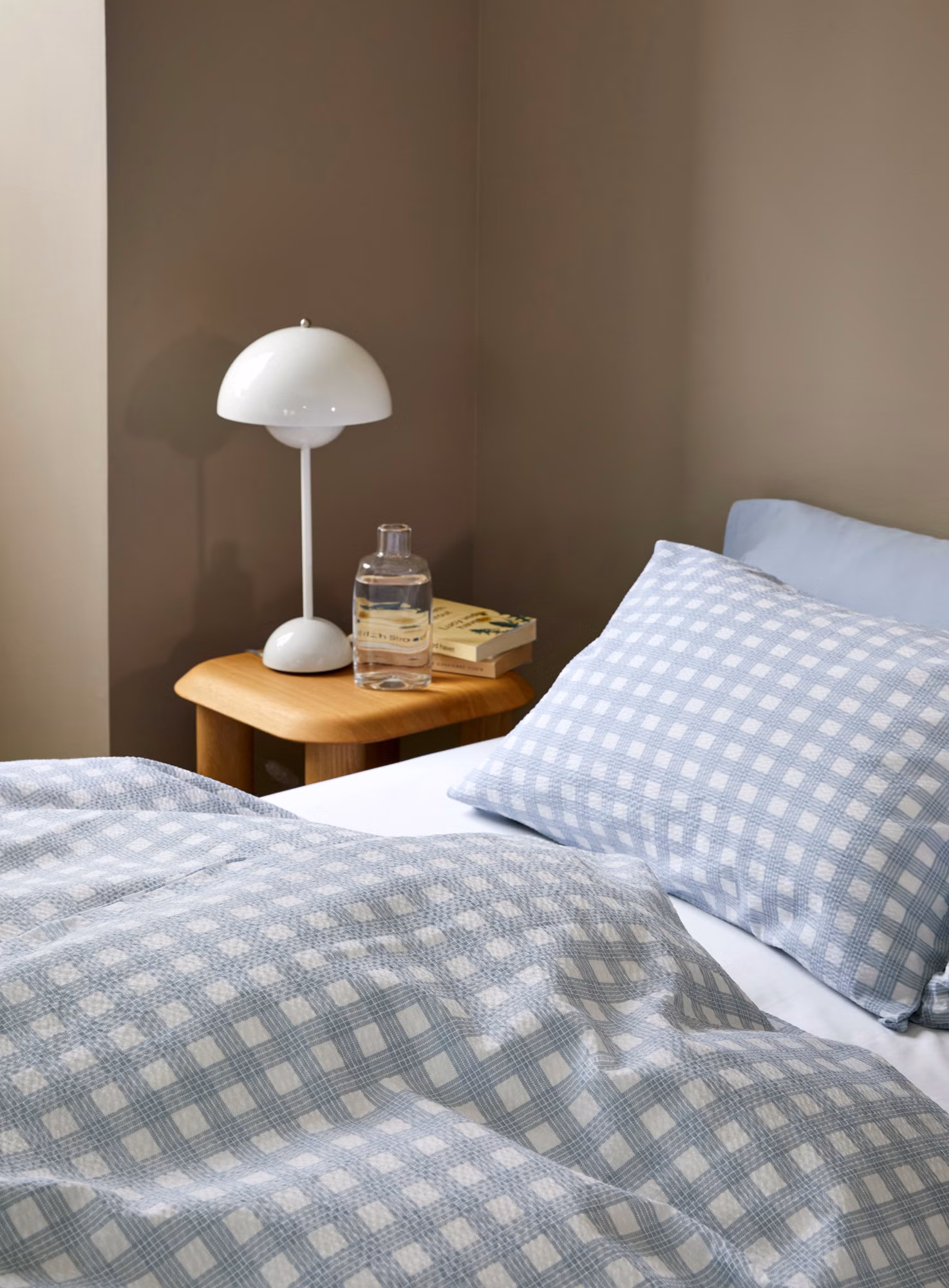 Birk kreppsengesett vasket blå