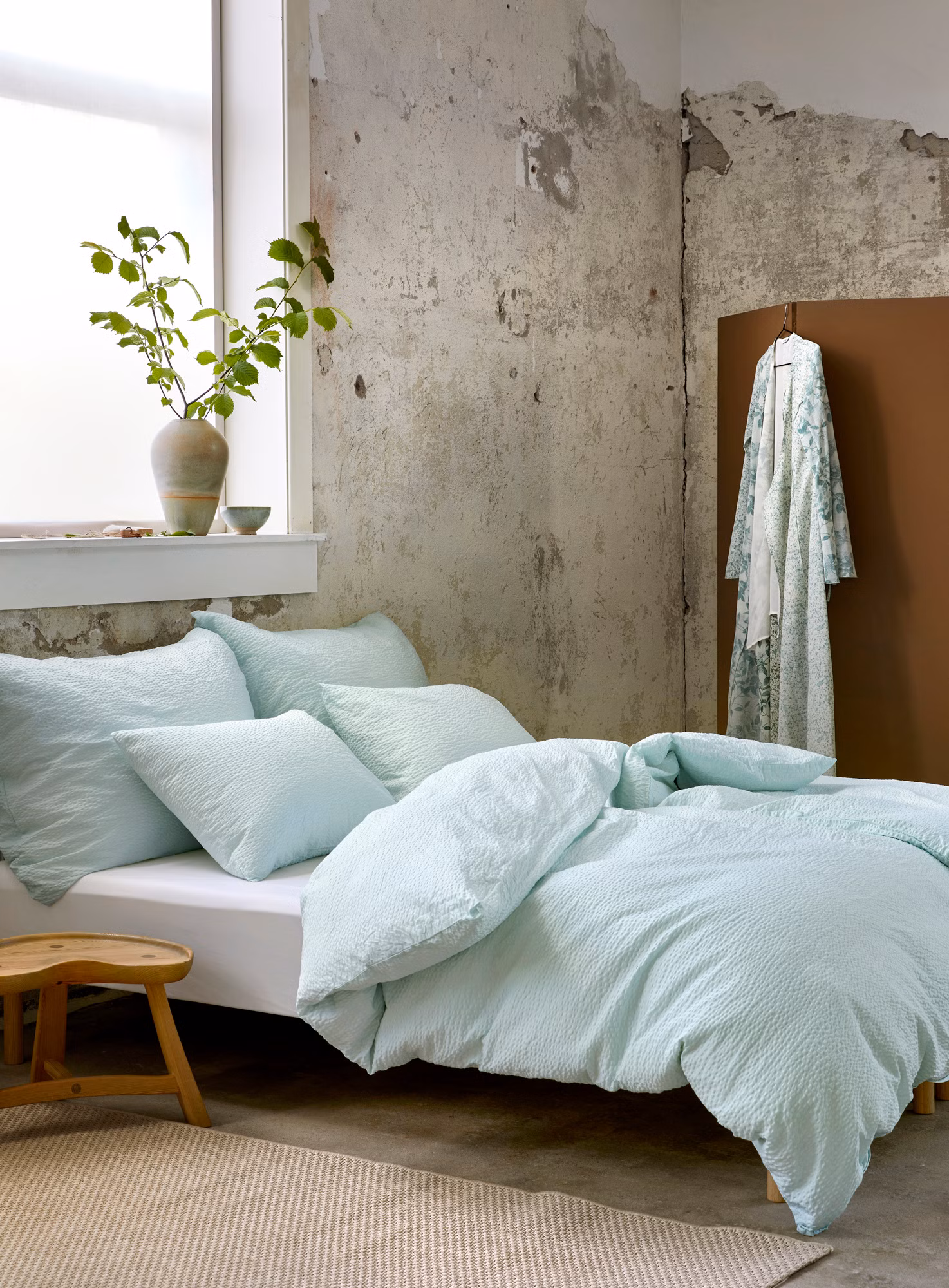 Sanna kreppsengesett aqua