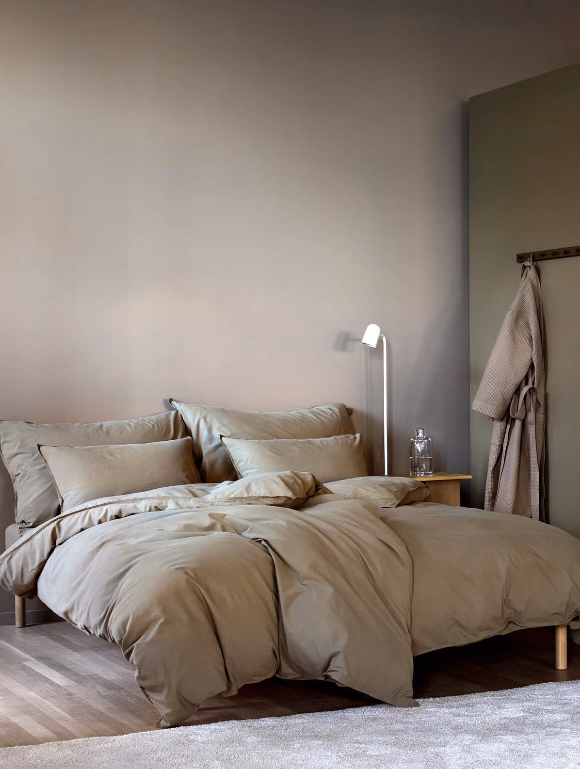 Frøya bomullssengesett olivengrønn