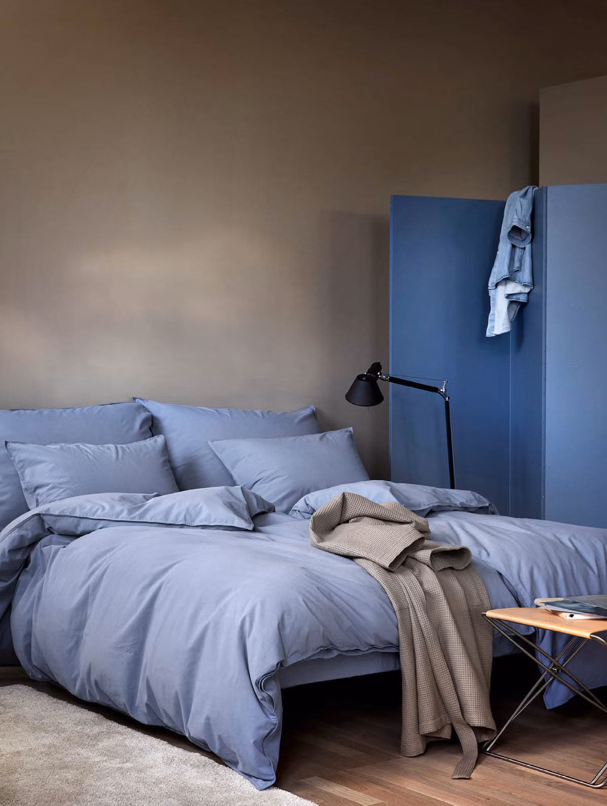 Frøya bomullssengesett dus denimblå