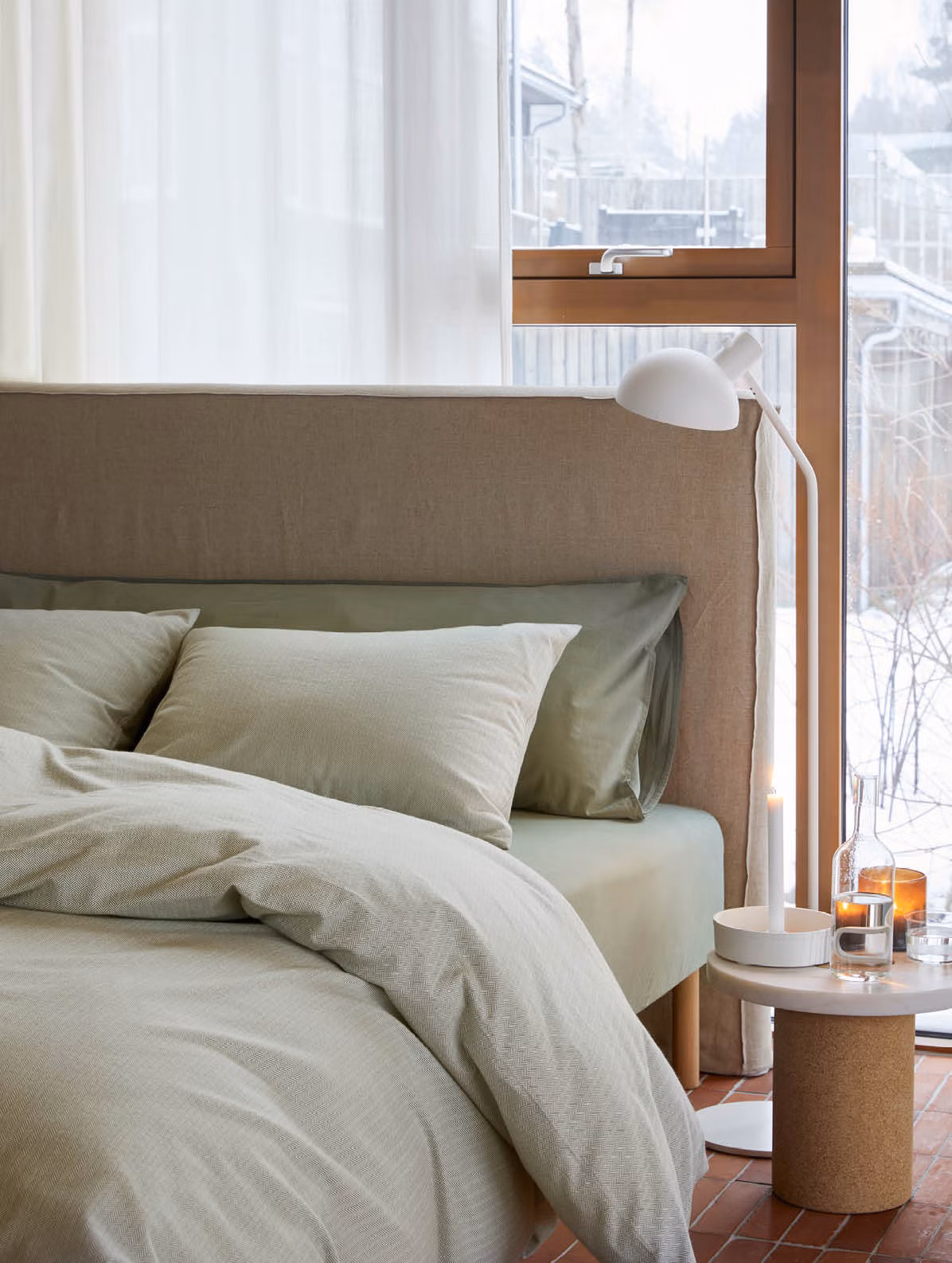 Balder flanellsengesett dempet grønn