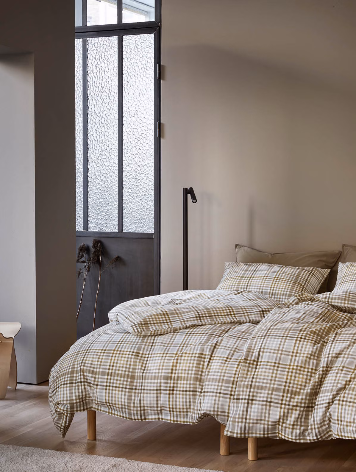 David flanellsengesett olivengrønn