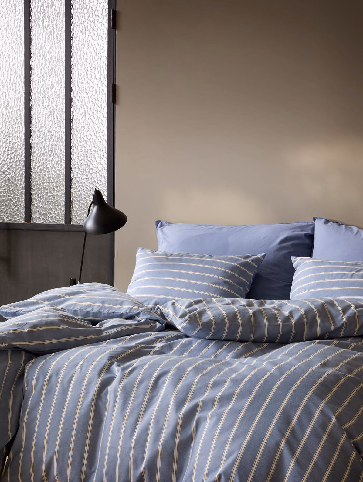 Henning flanellsengesett dus denimblå