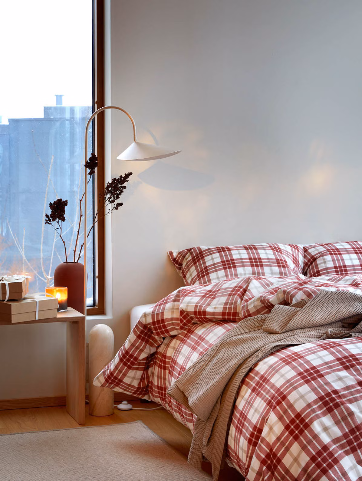 Lukas flanellsengesett rød