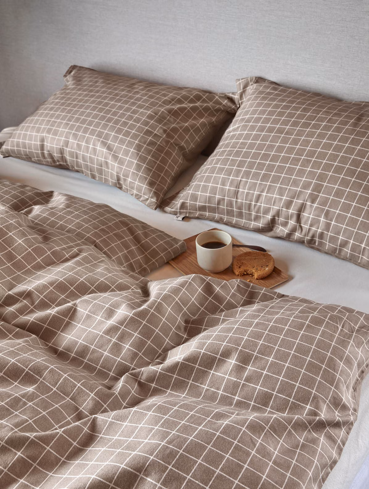 Storm flanellsengesett karamellbrun