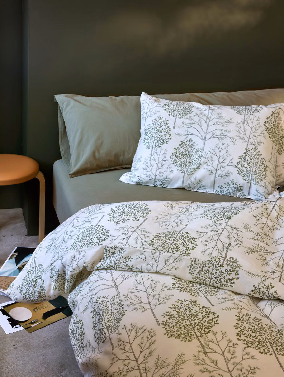 Thea flanellsengesett dempet grønn