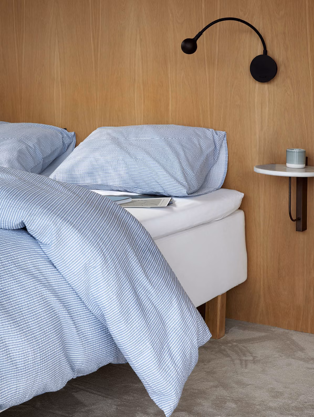 Lykke kreppsengesett denimblå