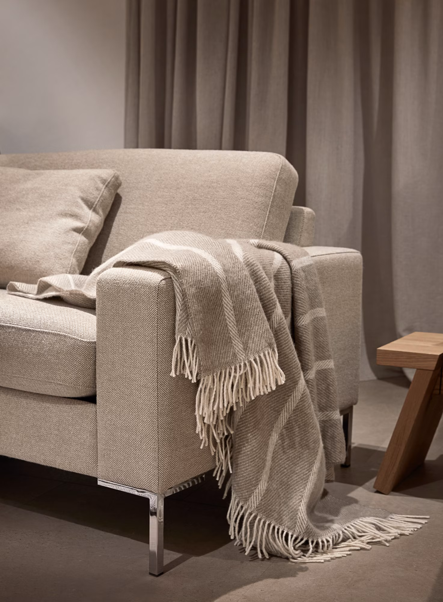 Istinden ullpledd beige