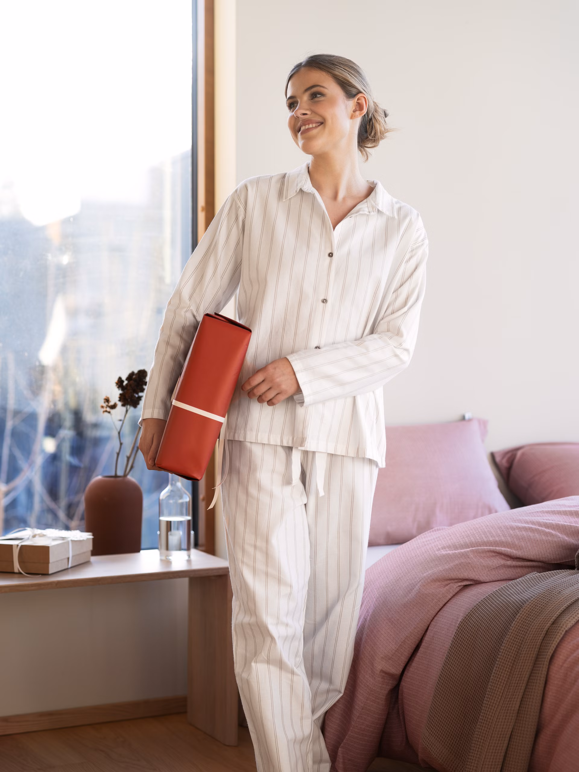 Pilen pyjamas flanell offwhite