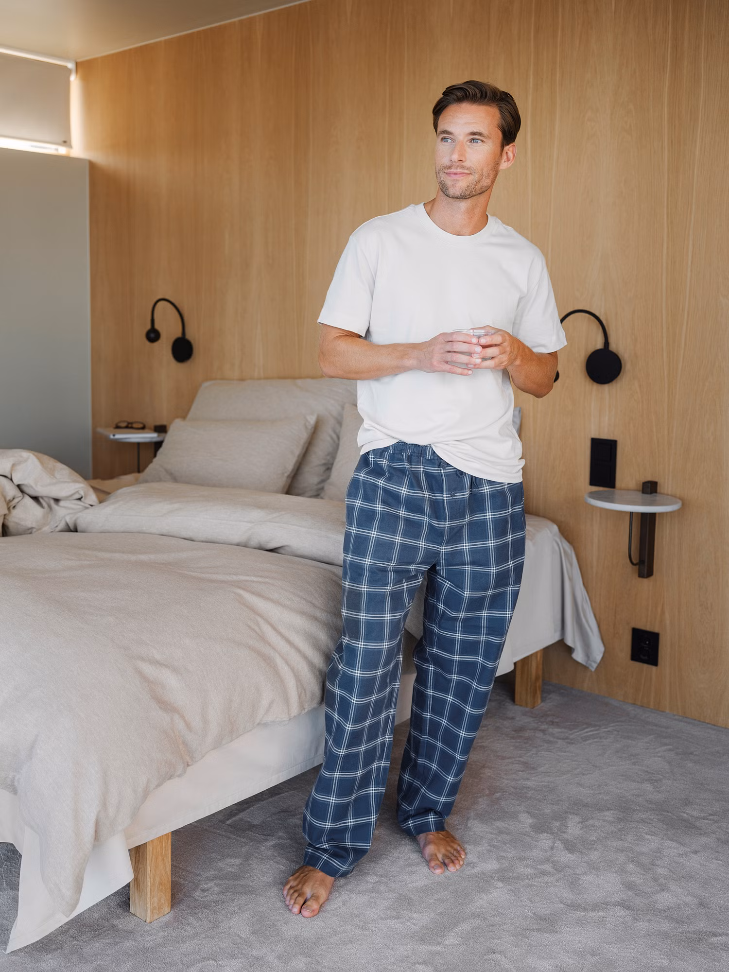 Ravnen pyjamasbukse blå herre