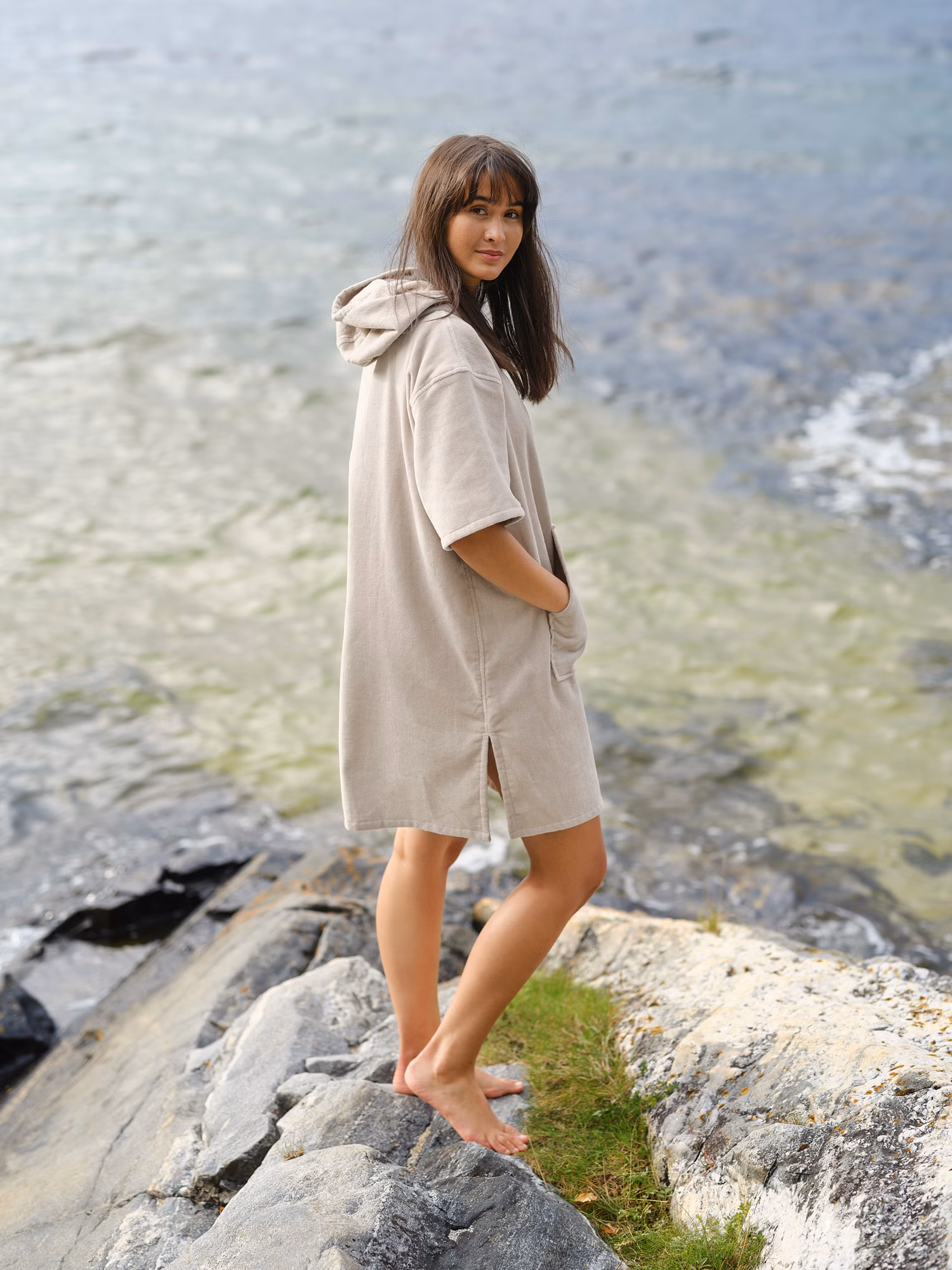 Chill badeponcho beige