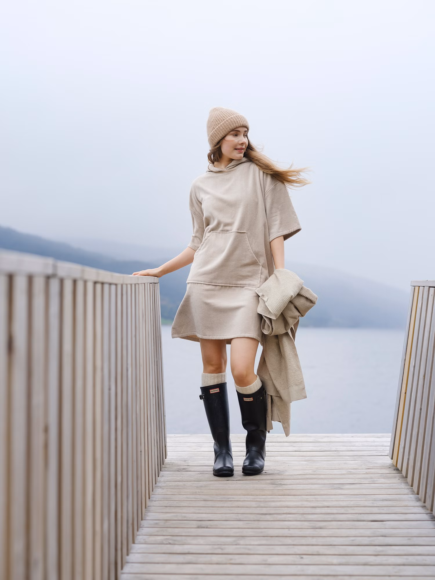 Chill badeponcho beige