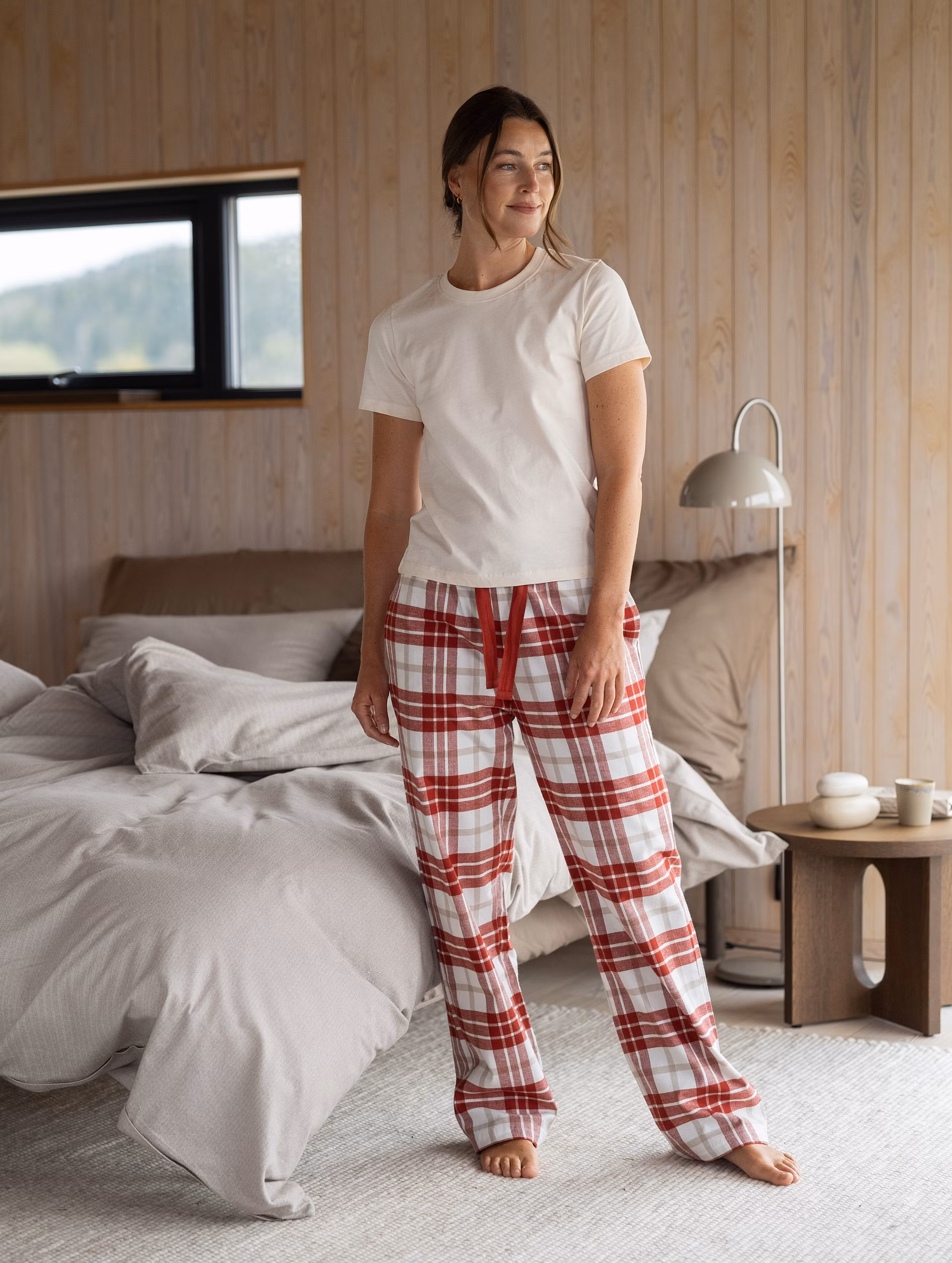 Lukas pyjamasbukse dame rød