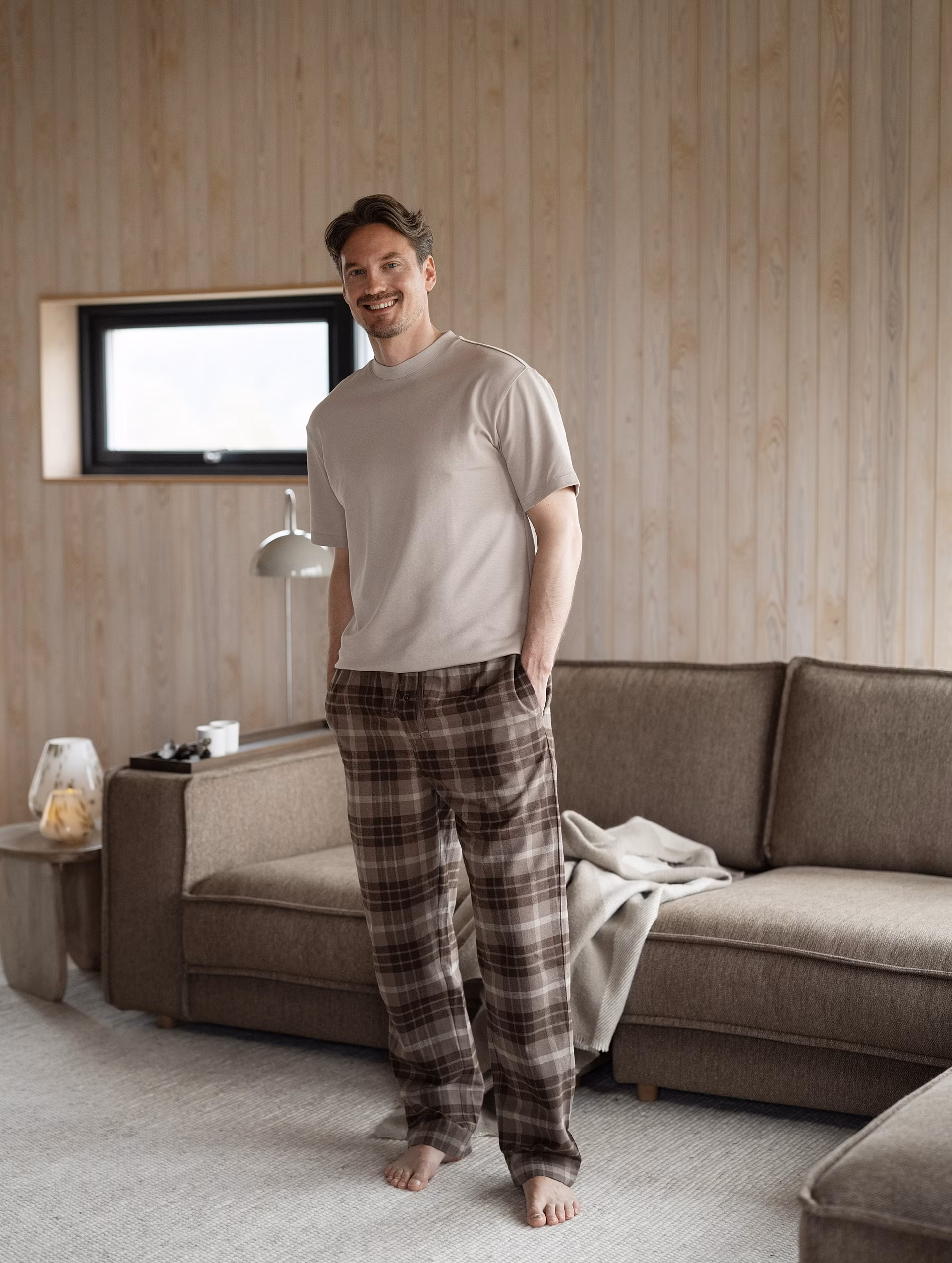 Lukas pyjamasbukse herre sjokoladebrun