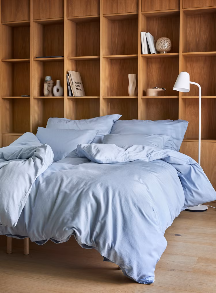 Harmoni satengsengesett dus blå